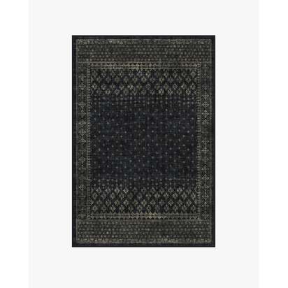 Fernanda Black Flatwoven Rug - 120 x 185 cm - Rug + Cushioned Pad System