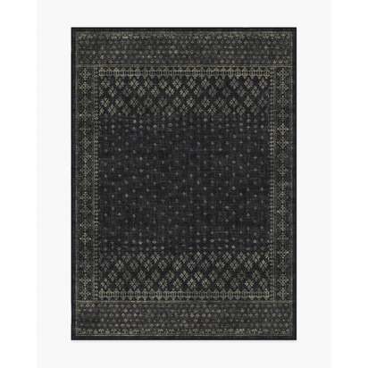 Fernanda Black Flatwoven Rug - 150 x 215 cm - Rug + Cushioned Pad System