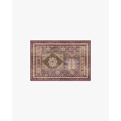 Rumi Mauve & Olive Flatwoven Rug - 60 x 90 cm - Rug + Pad System