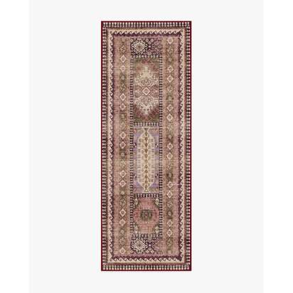 Rumi Mauve & Olive Flatwoven Rug - 75 x 215 cm - Rug + Pad System