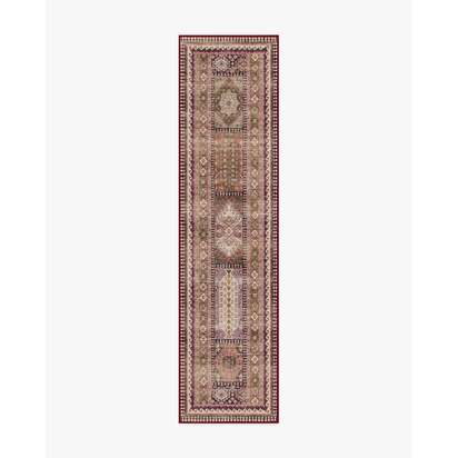 Rumi Mauve & Olive Flatwoven Rug - 75 x 305 cm - Rug + Pad System
