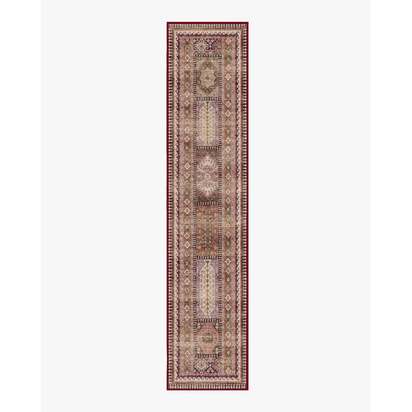Rumi Mauve & Olive Flatwoven Rug - 75 x 365 cm - Rug + Pad System