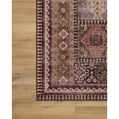 Rumi Mauve & Olive Flatwoven Rug - 90 x 150 cm - Rug + Pad System