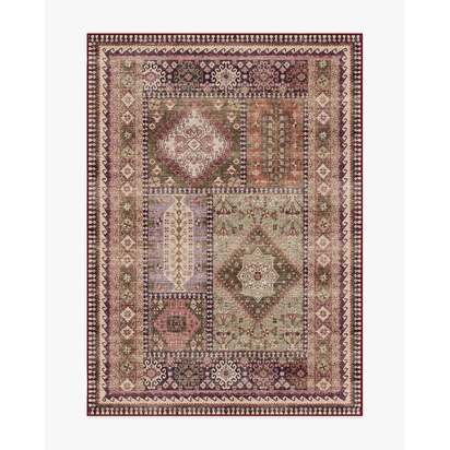 Rumi Mauve & Olive Flatwoven Rug - 150 x 215 cm - Rug + Cushioned Pad System
