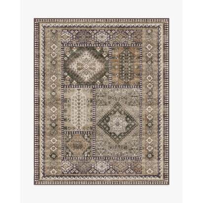Rumi Olive & Tan Flatwoven Rug - 245 x 305 cm - Rug + Pad System