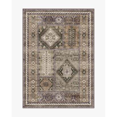 Rumi Olive & Tan Flatwoven Rug - 150 x 215 cm - Rug + Cushioned Pad System