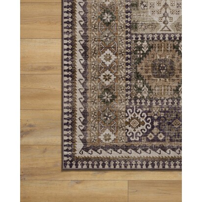 Rumi Olive & Tan Flatwoven Rug - 150 x 215 cm - Rug + Cushioned Pad System