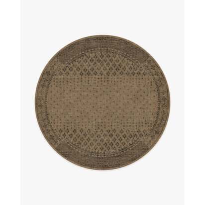 Fernanda Black & Tan Flatwoven Rug - 245 Round cm - Rug + Pad System