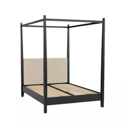 Neptune Wardley Four Poster Bed, King Size, Linara Natural Linara Natural | H225 x W160 x D215cm