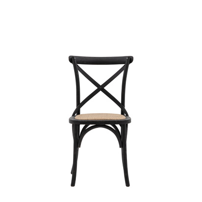 Cafe Chair Black/Rattan (2pk)