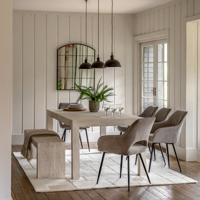 Crancott Dining Table Whitewash 2000x1000x750mm