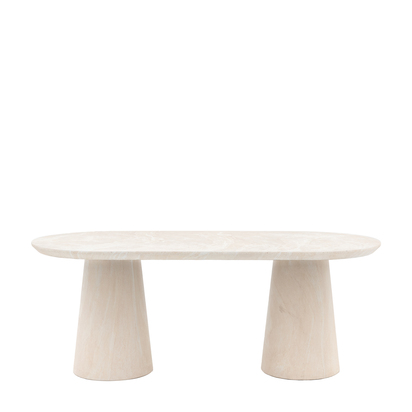 Hadwell Oval Dining Table Travertine 2000x900x760mm