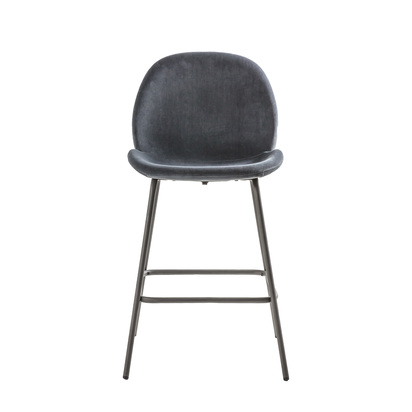 Brookcombe Stool Grey Velvet (2pk)