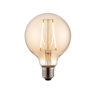 E27 LED Filament Globe Amber 2W