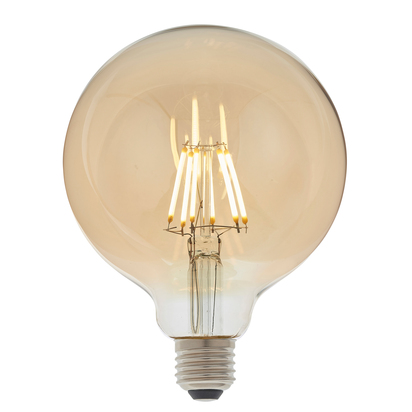 E27 LED Filament Globe Amber 6W