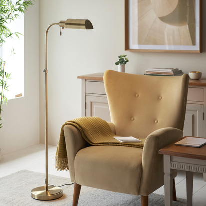 Cartmel 1 Floor Lamp Antique Brass