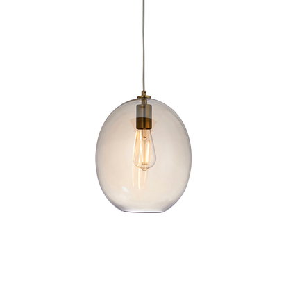 Kelda Oval Pendant Satin Brass Champagne