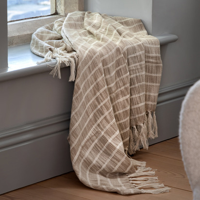 Faircombe Stripe Throw Sand 1300x1700mm