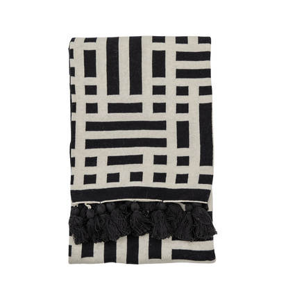 Fairmont Knitted Tassel Throw Black 1300x1700mm
