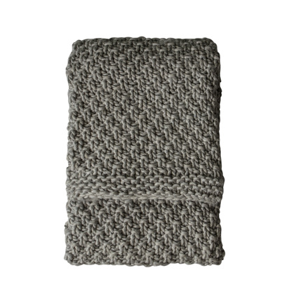 Fenhurst Chunky Knitted Throw Grey