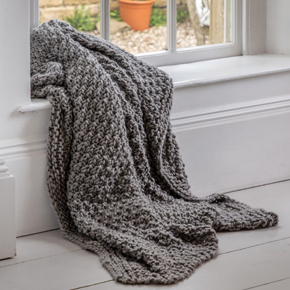 Fenhurst Chunky Knitted Throw Grey