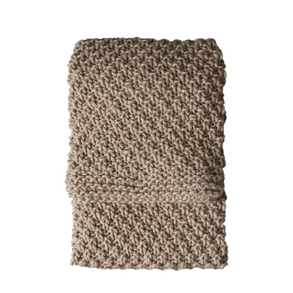 Fenhurst Chunky Knitted Throw Oatmeal 1300x1700mm