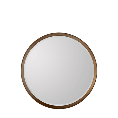 Denshire Round Mirror Walnut 735x735mm  - Small
