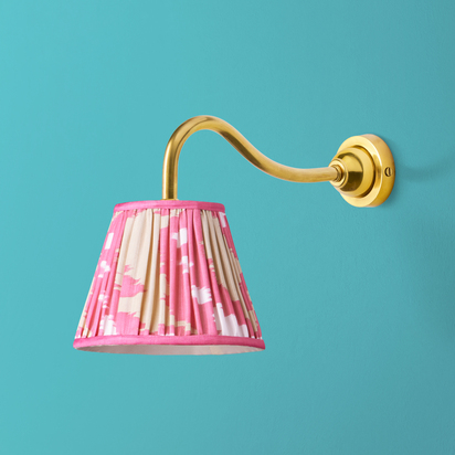 IP44 Swan neck wall fitting in antique brass