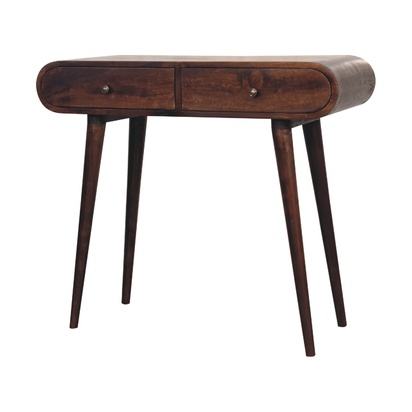 Walnut Curved Edge Console Table