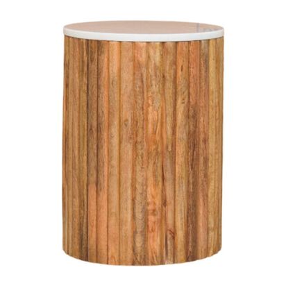 Fluted Marble Side Table