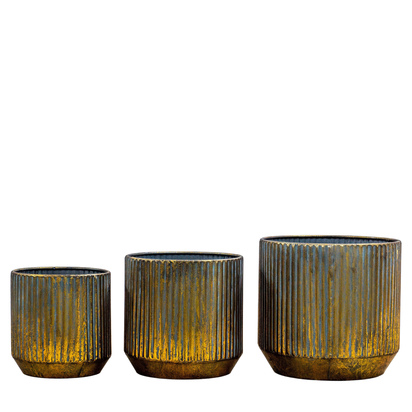 Thea Planter (Set of 3) Verdigris/Bronze 235x225mm  - Small