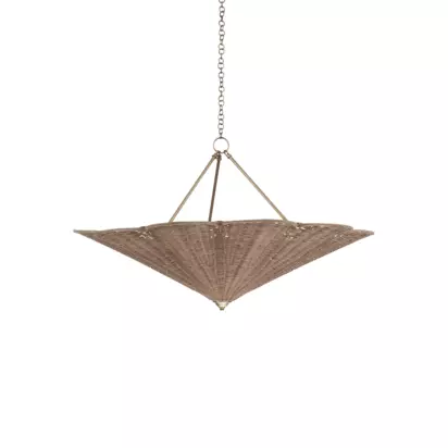 Neptune Athena Rattan Uplight Ceiling Chandelier, Natural Natural | 50cm x 80cm