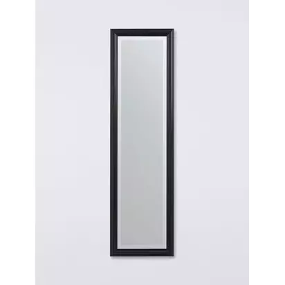 John Lewis Classic Rectangular Wall Mirror, 117 x 27cm, Black Black | H2.10 x W27 x D117cm