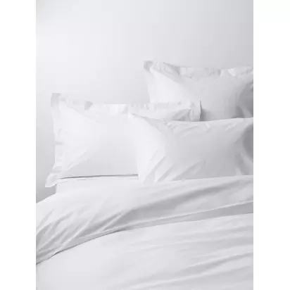 John Lewis Egyptian Cotton Percale Easy Care 260 Thread Count Bedding White | 200 x 200cm