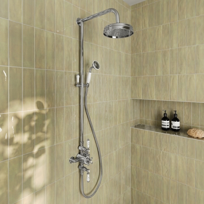 Butler & Rose Eliza Traditional 2 Outlet Exposed Shower Kit - Chrome