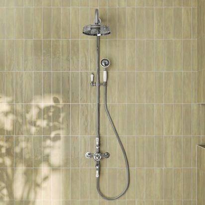 Butler & Rose Eliza Traditional 2 Outlet Exposed Shower Kit - Chrome