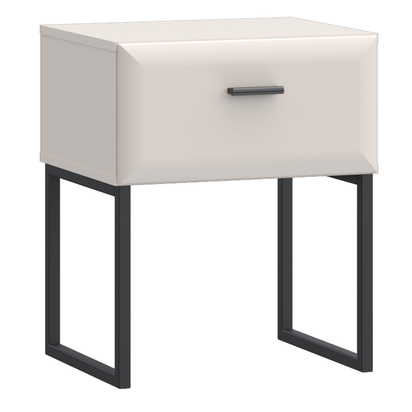 Theo Bedside Table with Drawer and Metal Legs in Sand