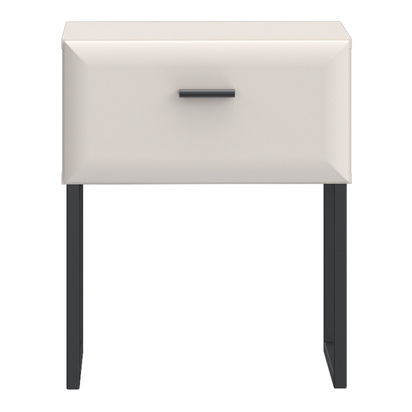 Theo Bedside Table with Drawer and Metal Legs in Sand