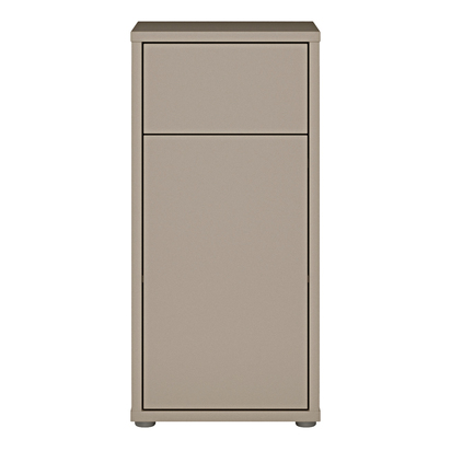 Pembroke Low Bathroom Storage Cabinet with 1 Door Push-to-Open & 1 Drawer Push-to-Open in Taupe