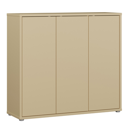 Pembroke Shoe Cabinet with 3 Doors Push-to-Open in Butter Yellow