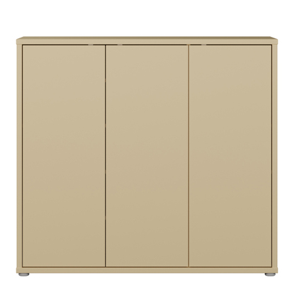 Pembroke Shoe Cabinet with 3 Doors Push-to-Open in Butter Yellow