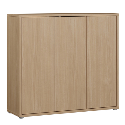Pembroke Shoe Cabinet with 3 Doors Push-to-Open in Elegancia Oak