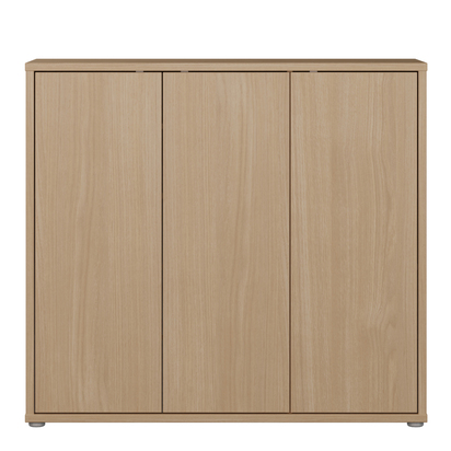 Pembroke Shoe Cabinet with 3 Doors Push-to-Open in Elegancia Oak