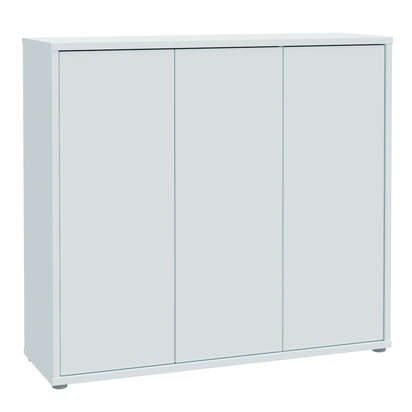 Pembroke Shoe Cabinet with 3 Doors Push-to-Open in Light Grey
