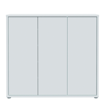 Pembroke Shoe Cabinet with 3 Doors Push-to-Open in Light Grey