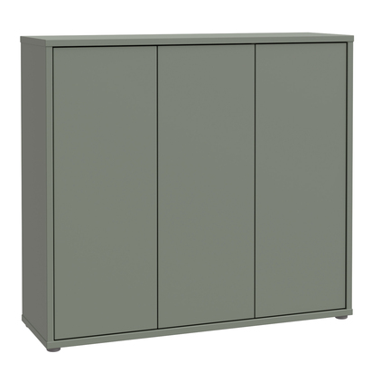 Pembroke Shoe Cabinet with 3 Doors Push-to-Open in Sage Green
