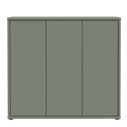 Pembroke Shoe Cabinet with 3 Doors Push-to-Open in Sage Green