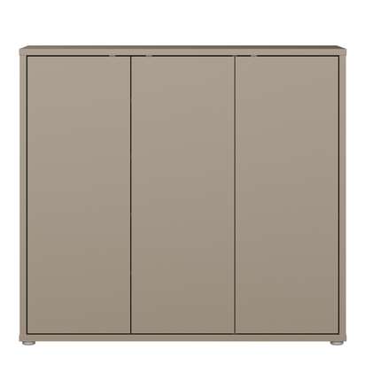 Pembroke Shoe Cabinet with 3 Doors Push-to-Open in Taupe