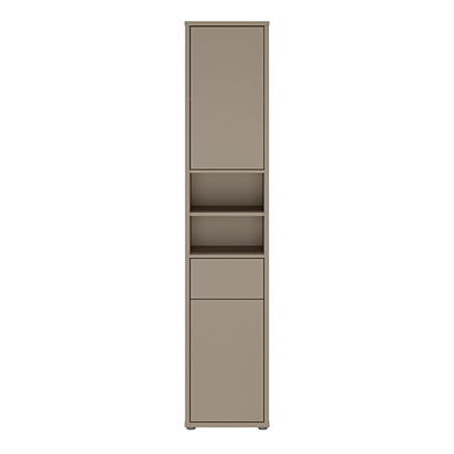 Pembroke Tall Narrow Bathroom Storage Cabinet with 2 Doors Push-to-Open & 1 Drawer Push-to-Open in Taupe