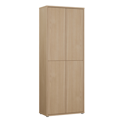 Pembroke Tall Shoe Cabinet with 4 Doors Push-to-Open in Elegancia Oak